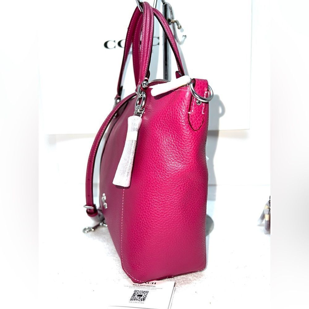 🔥🎁NWT! Coach KACEY Satchel Leather Handbag Bright Violet Msrp:$378.00 - Picture 5 of 12